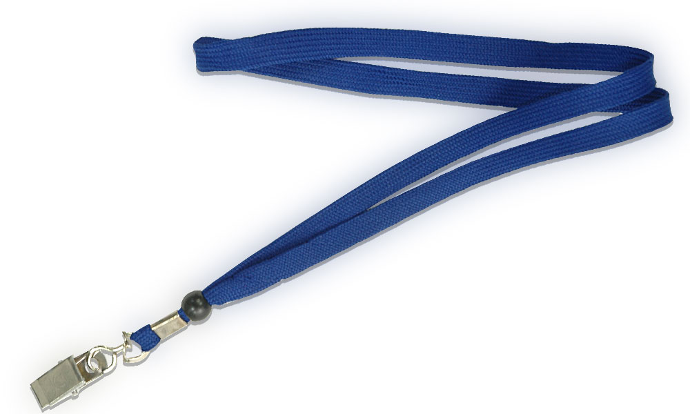 Tubular Lanyard with Alligator Clip Blue - ahadubai